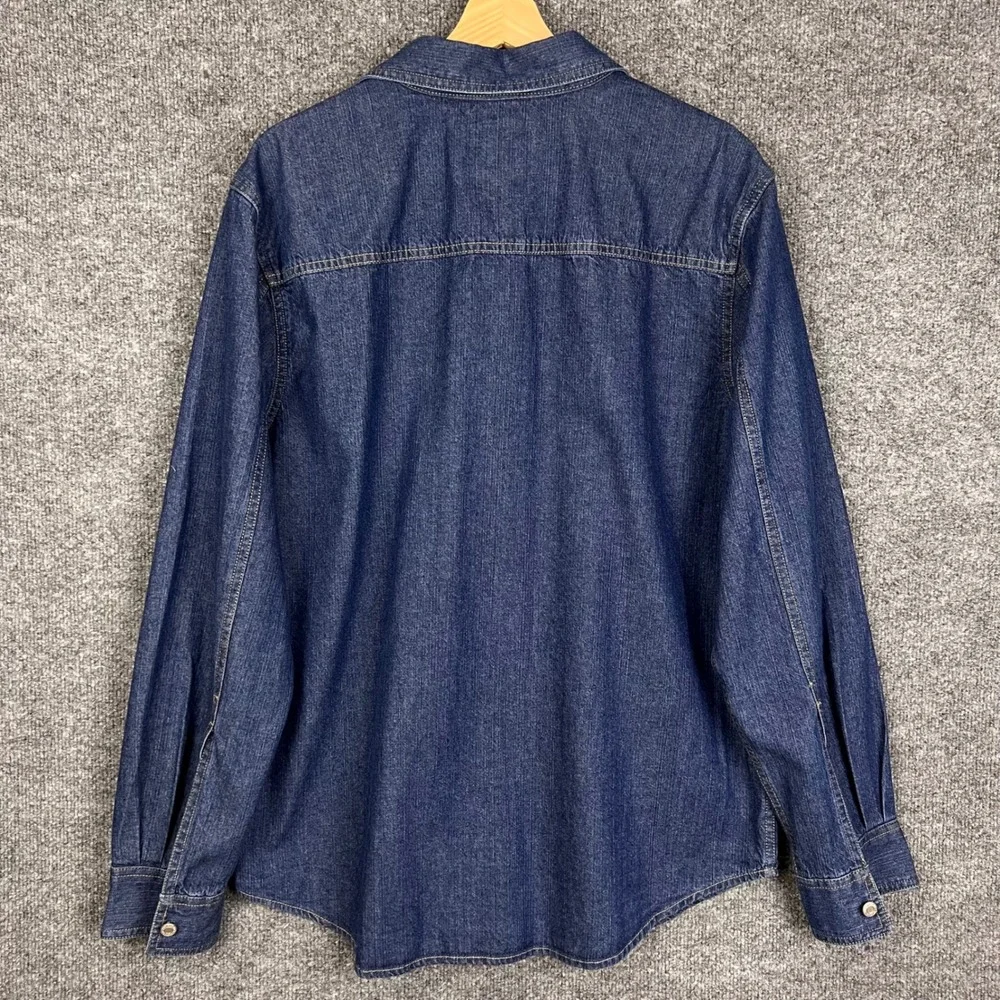 Levi's Denim Shirt Mens Large Blue Excellent Long Sleeve Button Up